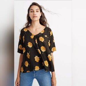 Madewell Rhyme Top in Fall Flowers Size Small